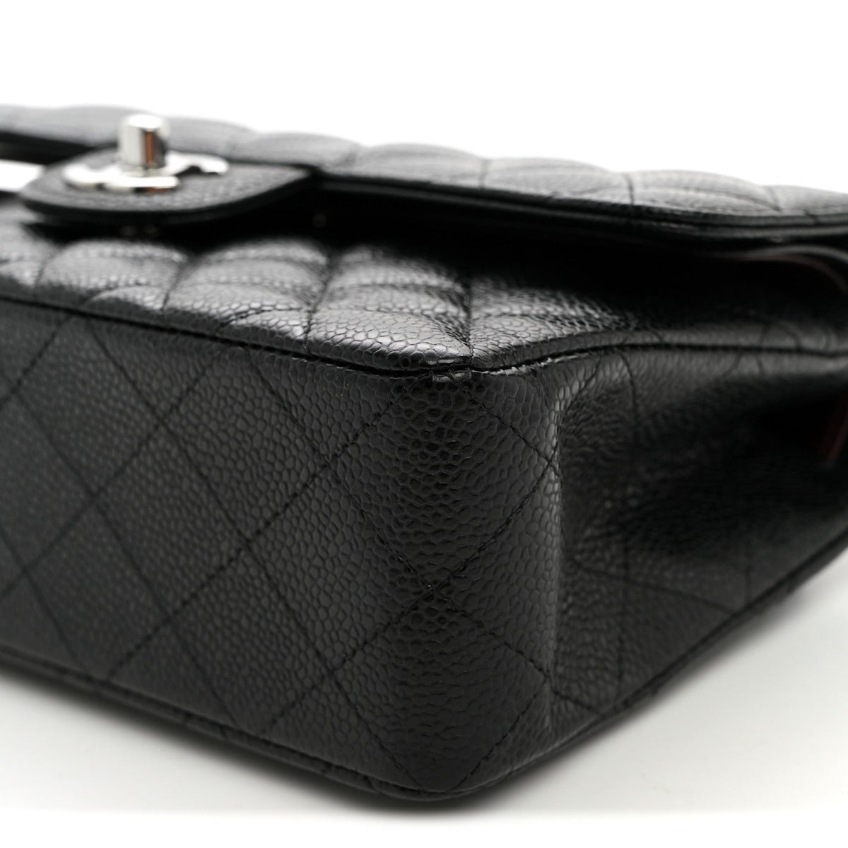 Caviar Quilted Small Double Flap Black