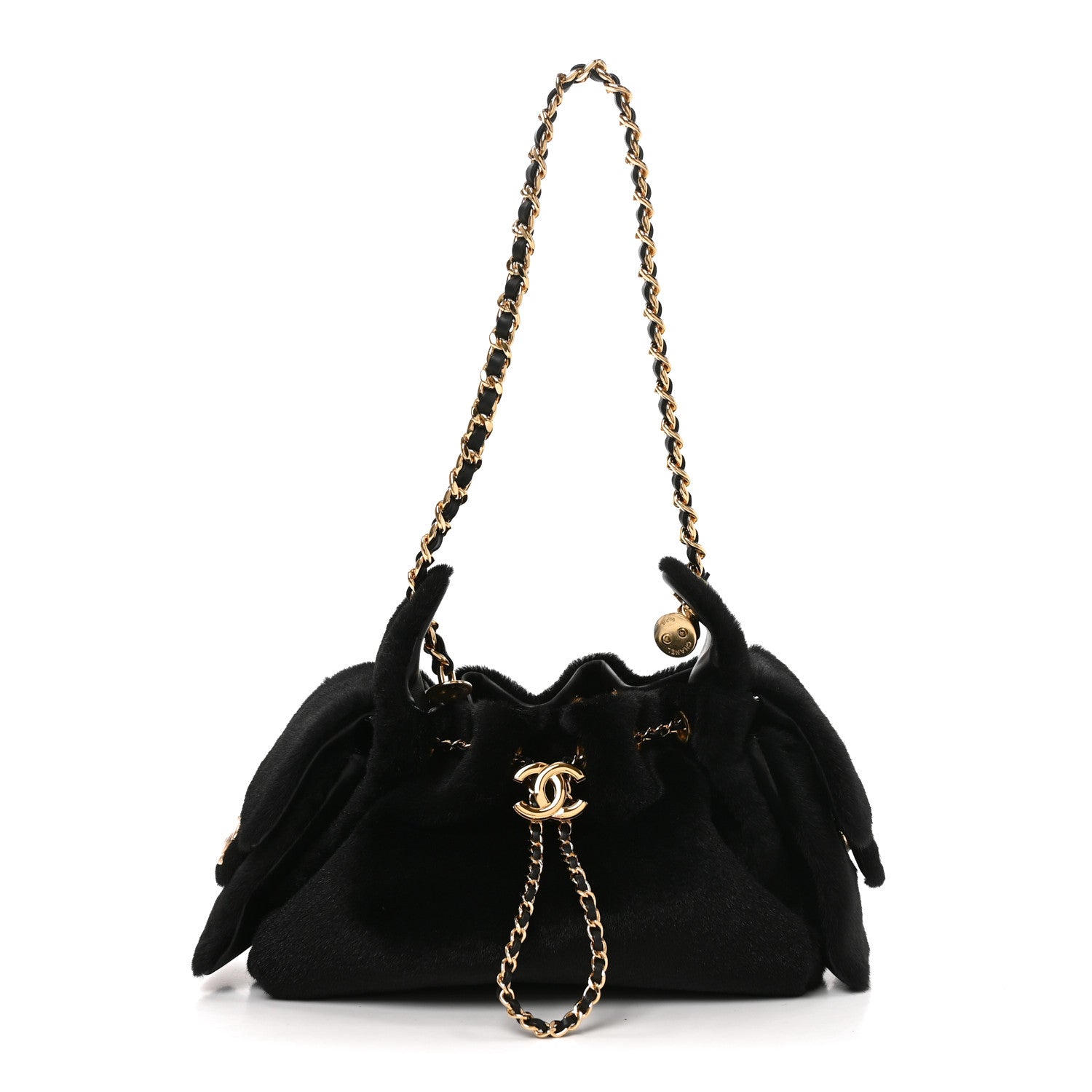 Pony Hair Mini Chanel 25 Handbag Black
