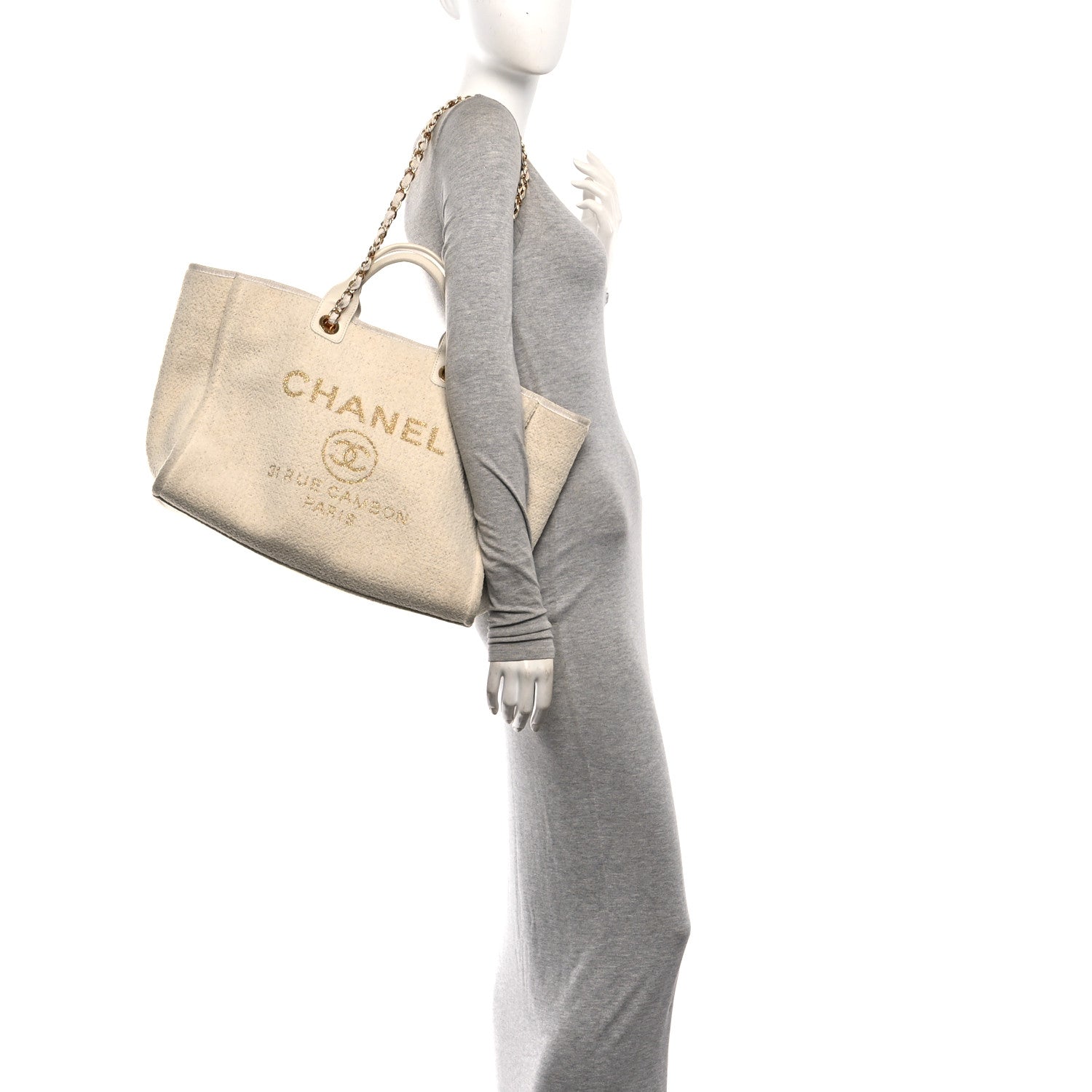 Canvas Large Deauville Tote White