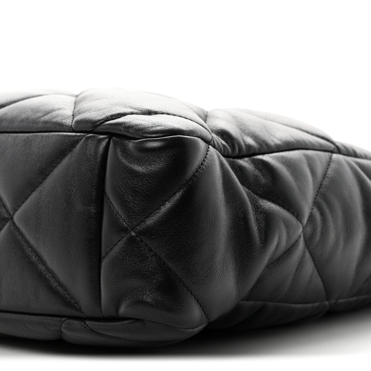 Lambskin Quilted Chanel 19 Shopping Bag Black