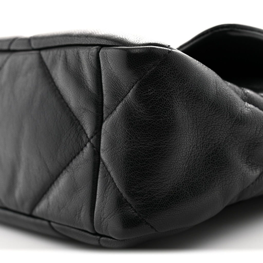 Goatskin Quilted Large Chanel 19 Flap Black