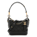 Aged Calfskin Quilted Small Gabrielle Logo Hobo Black
