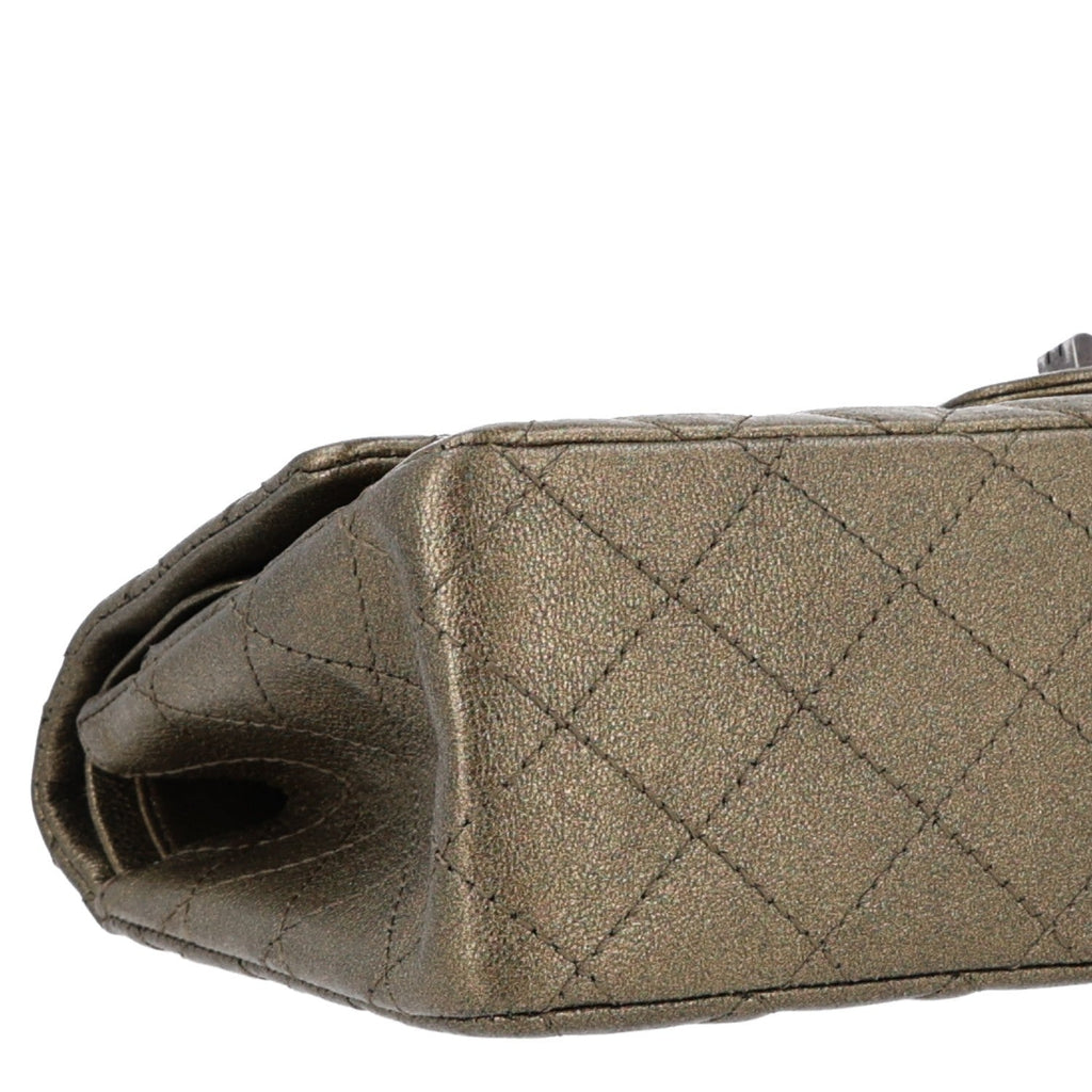 Metallic Calfskin Quilted 2.55 Reissue 226 Flap Green