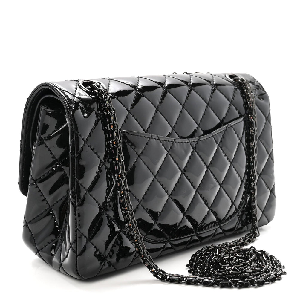 Patent Calfskin Quilted 2.55 Reissue 225 Flap So Black