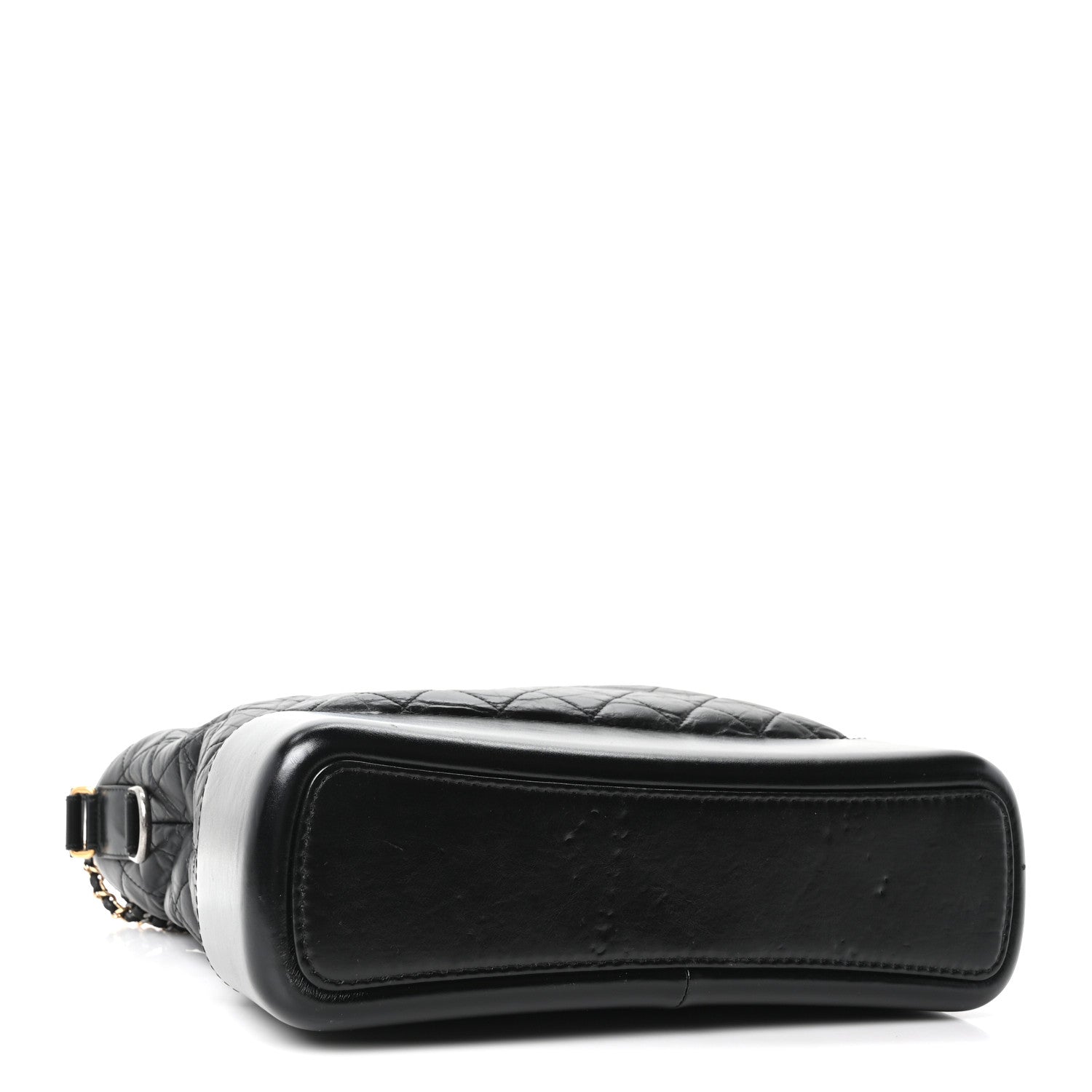 Aged Calfskin Quilted Large Gabrielle Hobo Black
