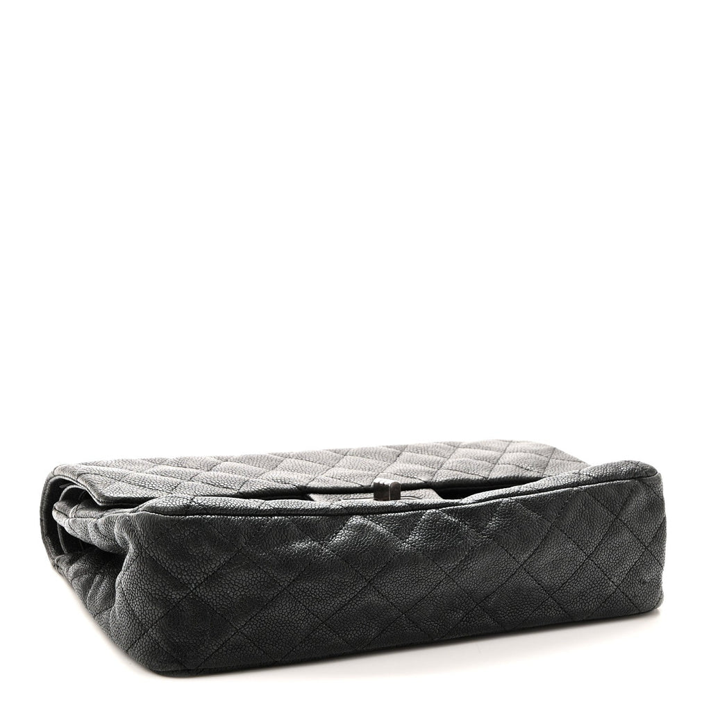 Washed Caviar Quilted 2.55 Reissue 225 Bijoux Chain Flap  Black