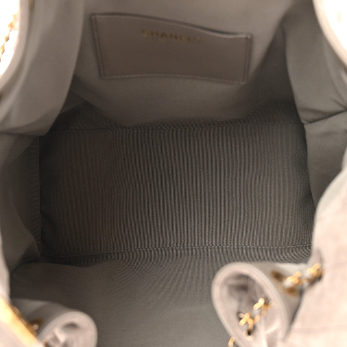 Suede Quilted Medium Chanel 25 Handbag Dark Grey