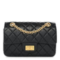 Aged Calfskin Quilted 2.55 Reissue Mini Flap Black