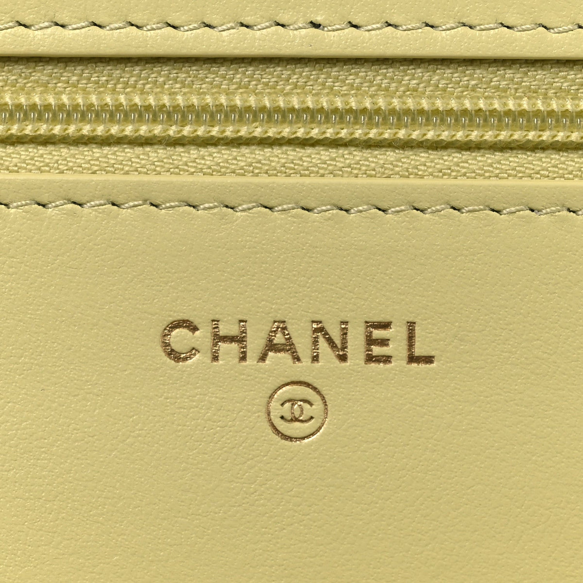 Calfskin Quilted Perfect Fit Wallet On Chain WOC Yellow
