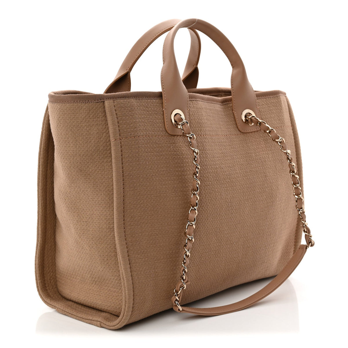Mixed Fibers Small Deauville Tote Dark Beige