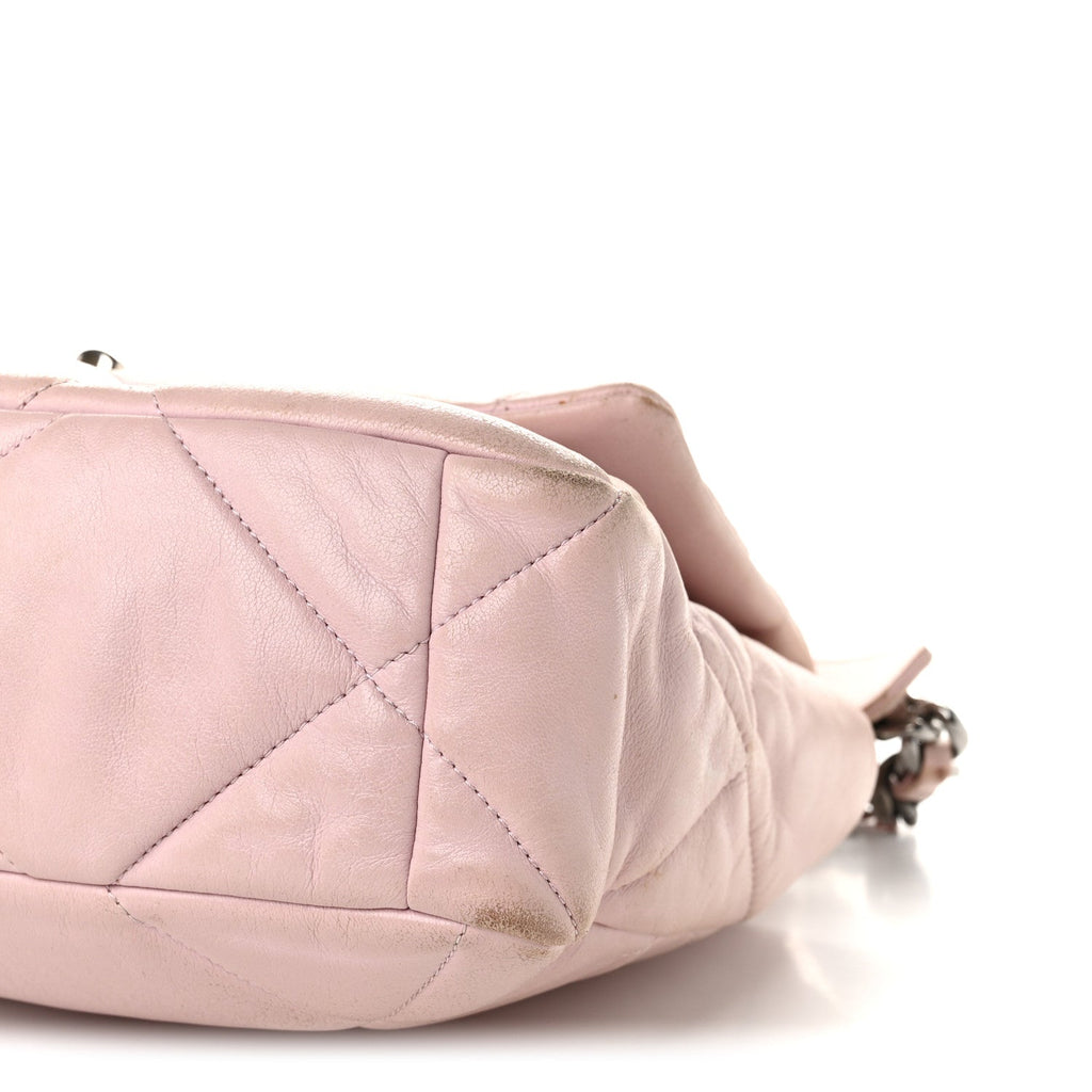 Lambskin Quilted Large Chanel 19 Flap Light Pink