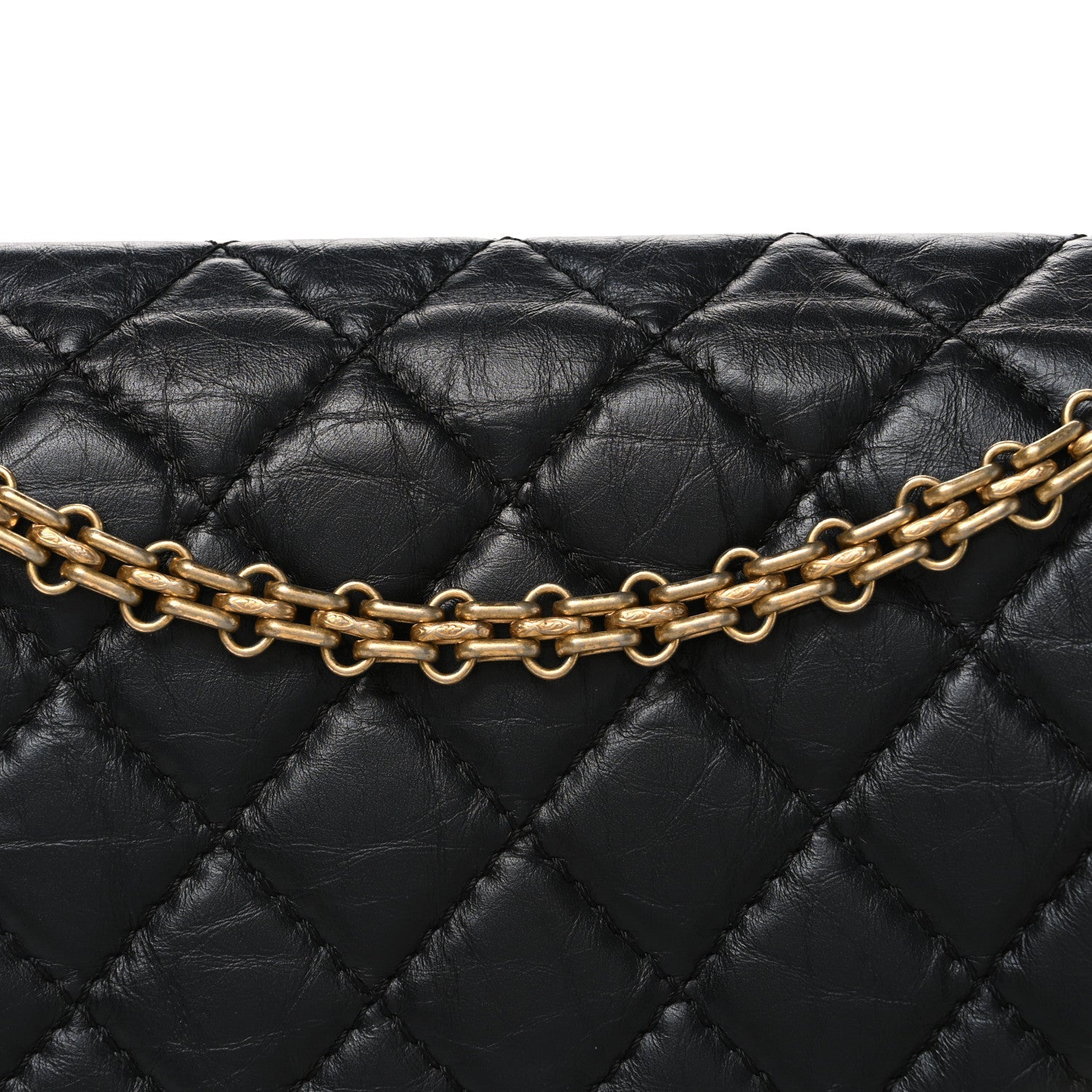Aged Calfskin Quilted 2.55 Reissue 226 Flap Black