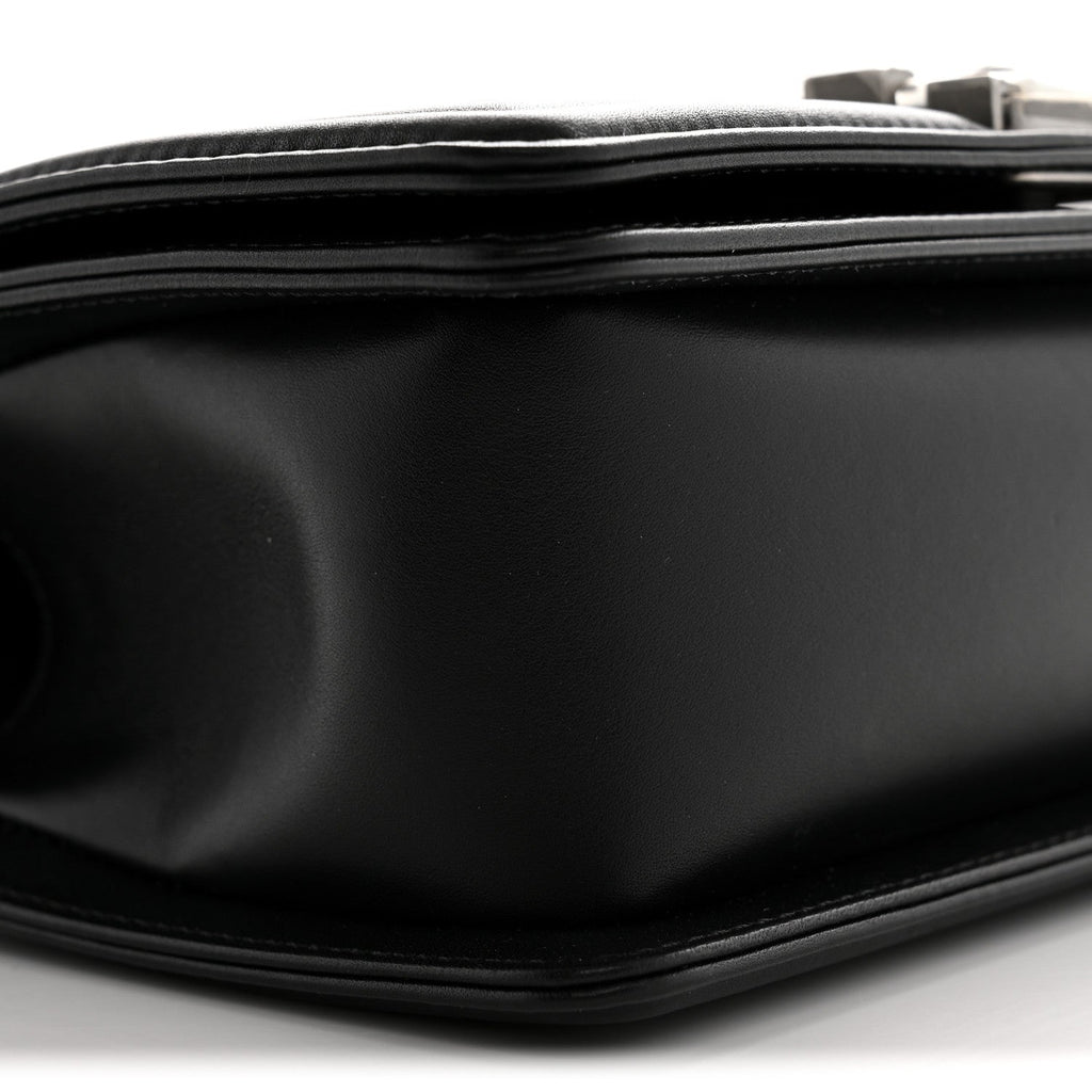 Lambskin Quilted Small Boy Flap Black