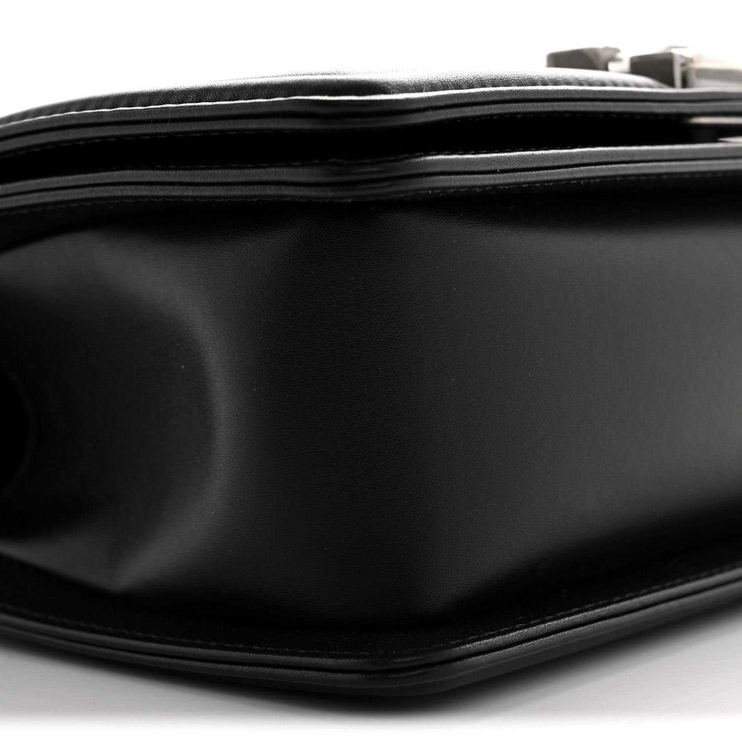 Lambskin Quilted Small Boy Flap Black
