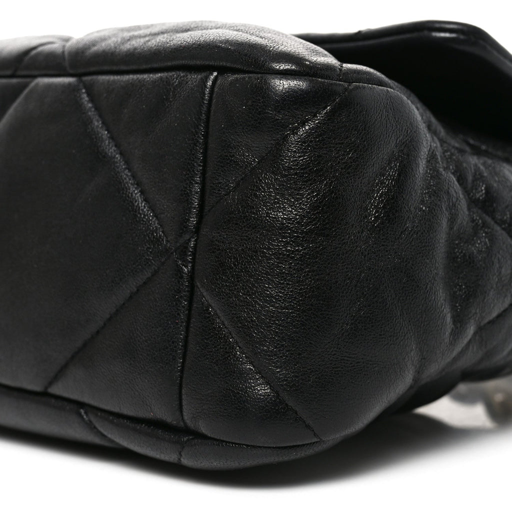 Goatskin Quilted Large Chanel 19 Flap Black