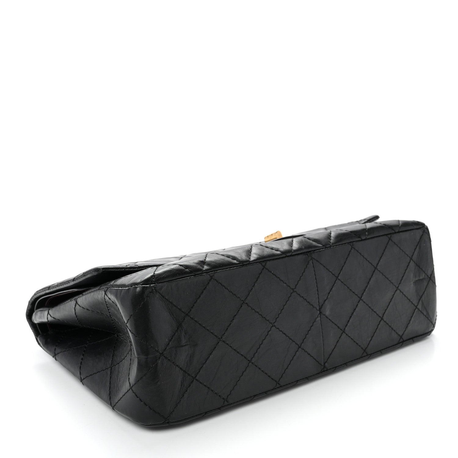 Aged Calfskin Quilted 2.55 Reissue 227 Flap Black