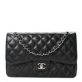 Caviar Quilted Jumbo Double Flap Black