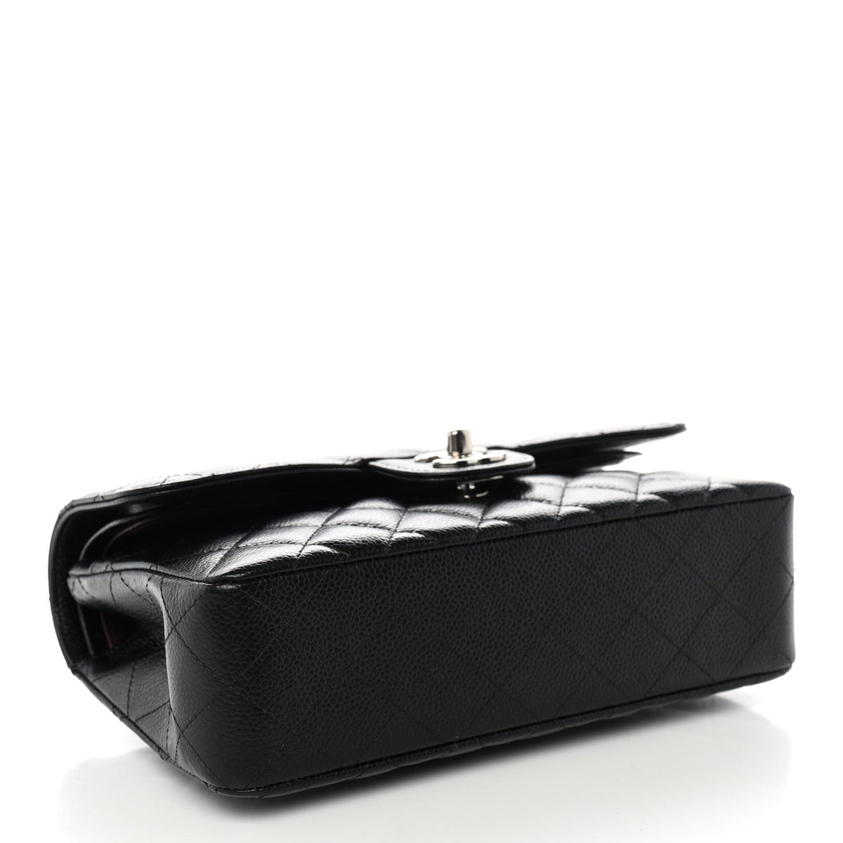 Caviar Quilted Small Double Flap Black