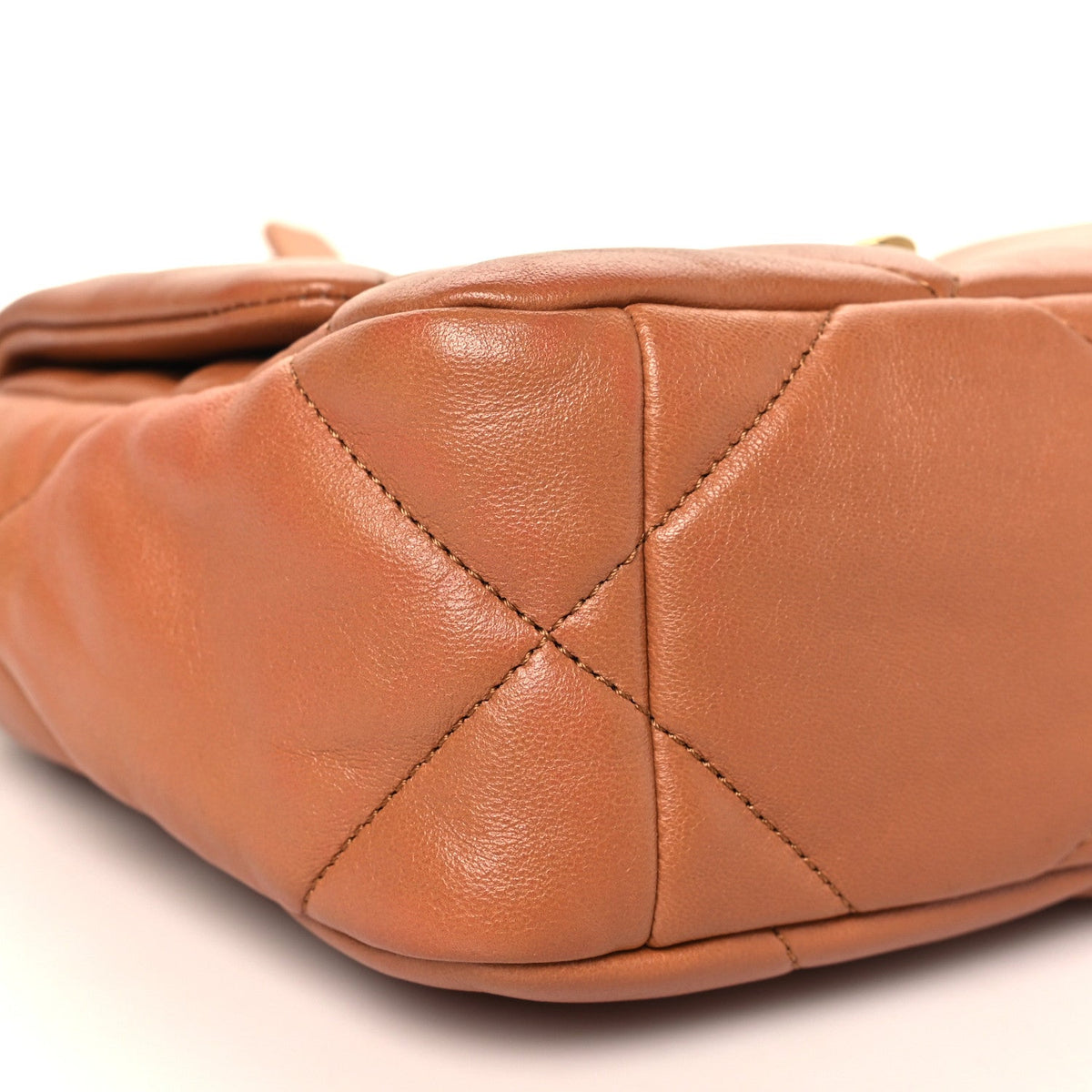 Lambskin Quilted Medium Chanel 19 Flap Brown