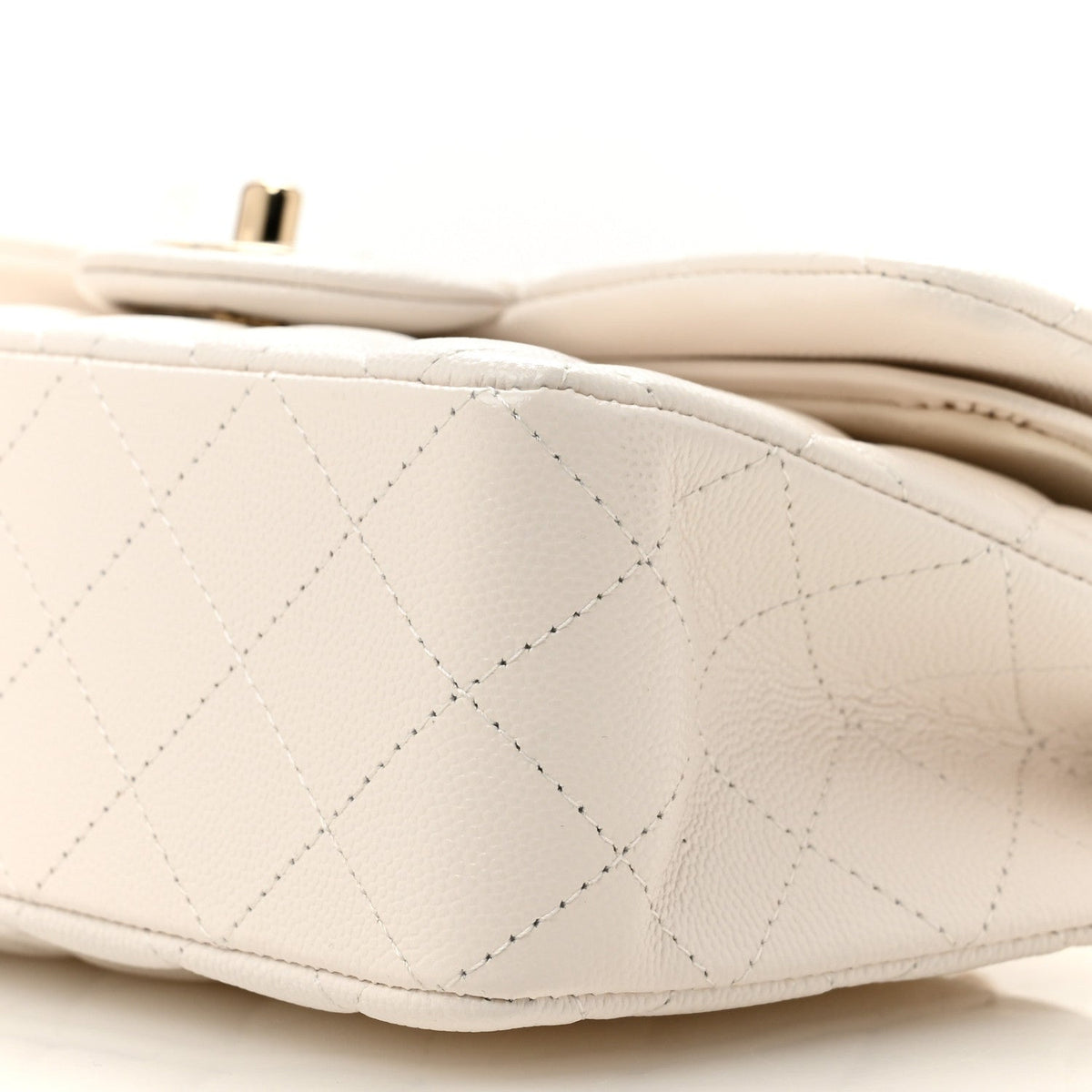 Caviar Quilted Small Double Flap White