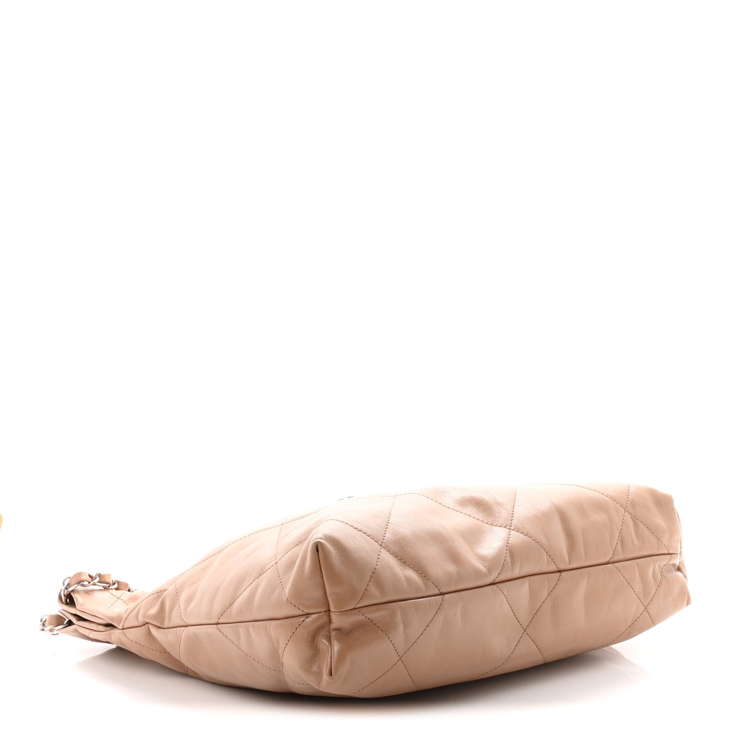 Shiny Calfskin Quilted Small Chanel 22 Beige