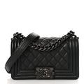 Caviar Quilted Small Boy Flap So Black