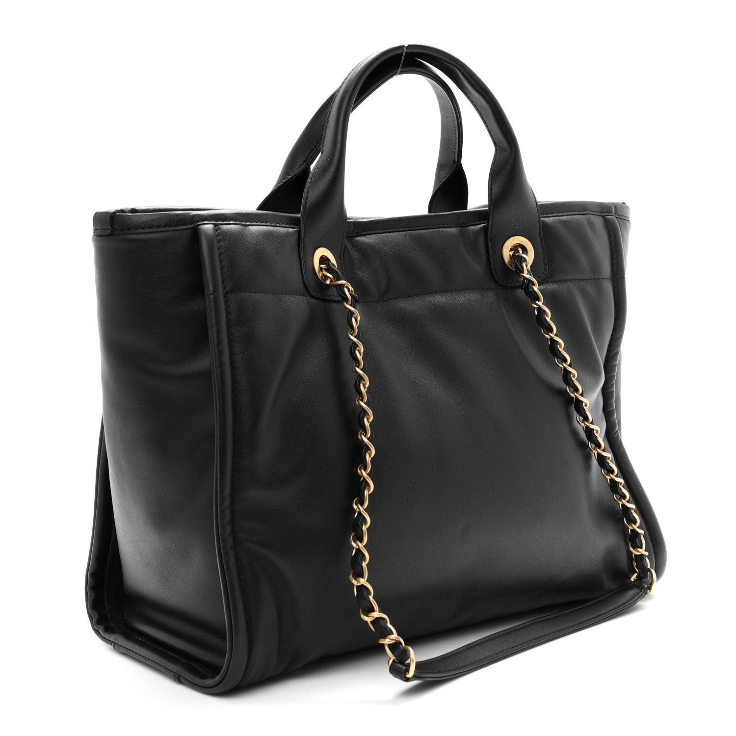 Calfskin Small Deauville Tote Black