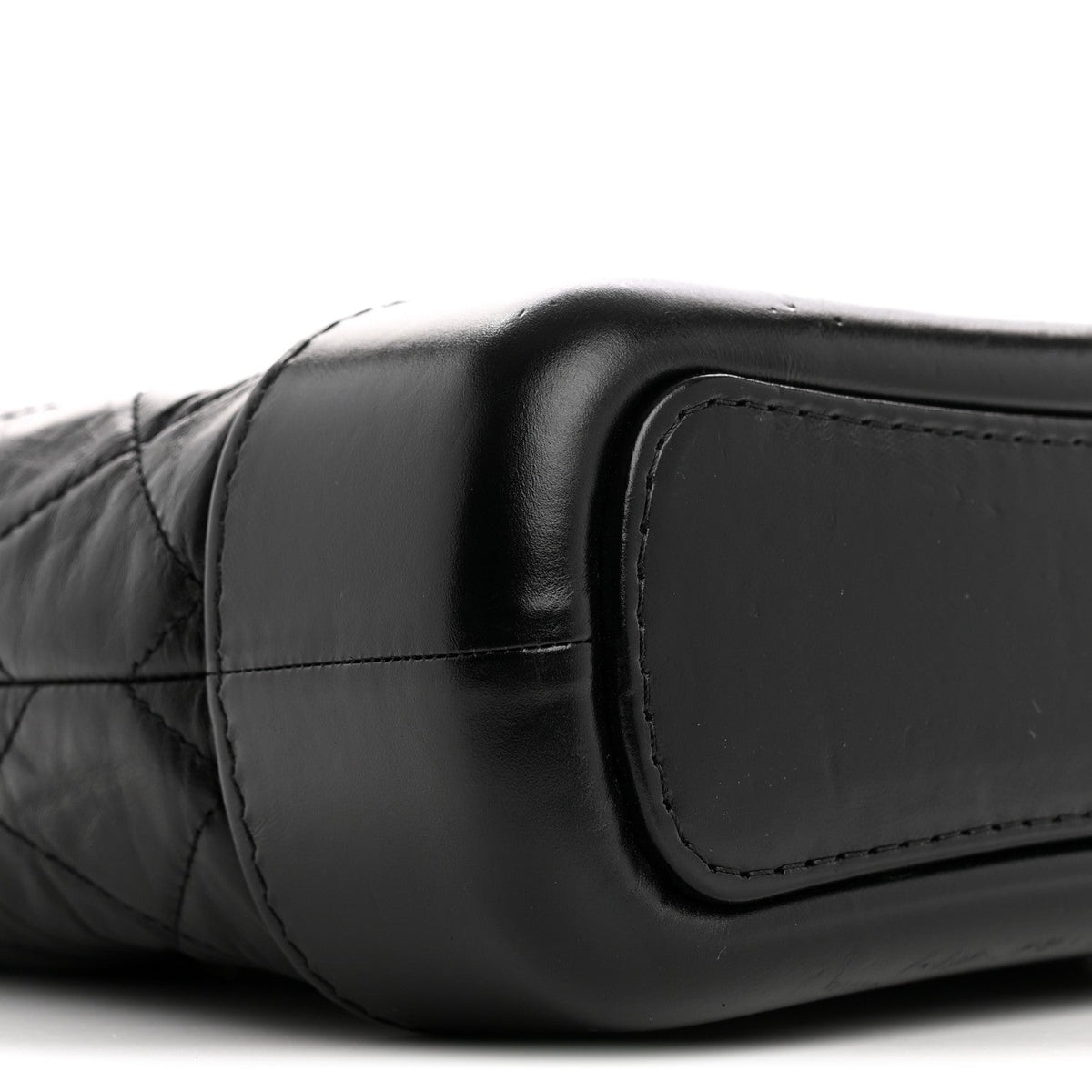 Aged Calfskin Quilted Small Gabrielle Hobo Black