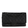 Metallic Aged Calfskin Quilted 2.55 Reissue 227 Flap So Black