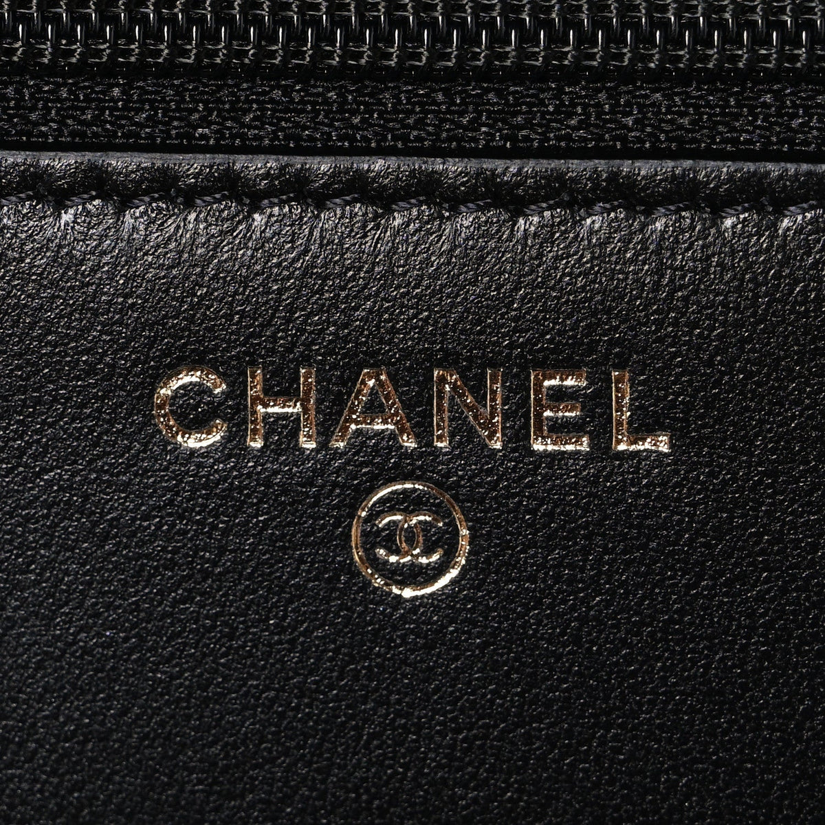 Lambskin Quilted Trendy CC Wallet On Chain WOC Black