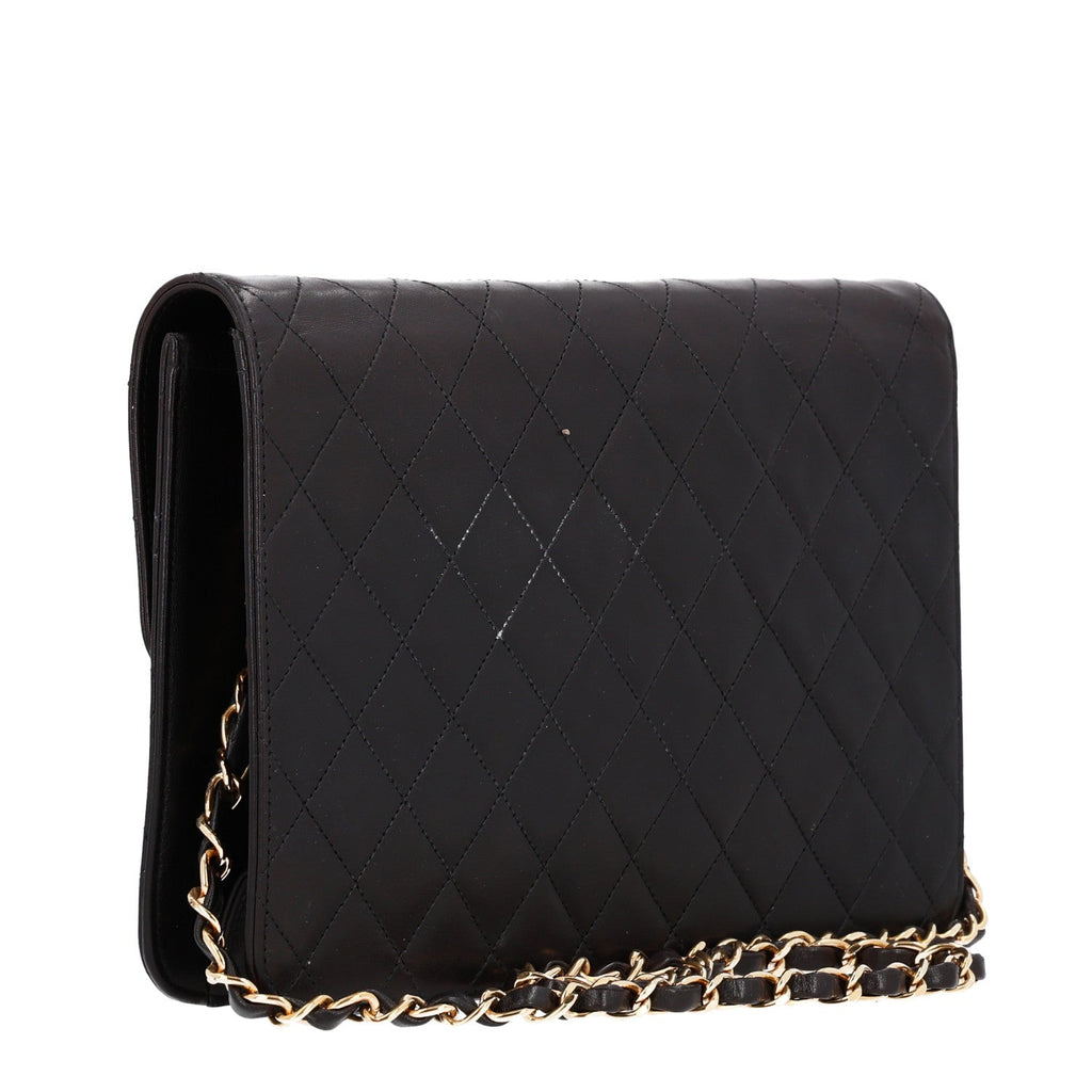 Lambskin Medium Double Flap Dark Brown