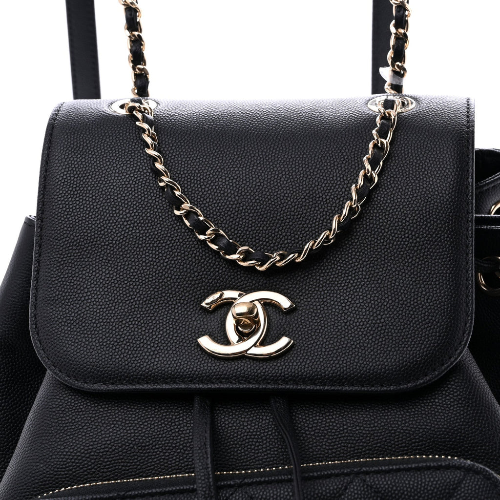 Caviar Quilted Business Affinity Backpack Black