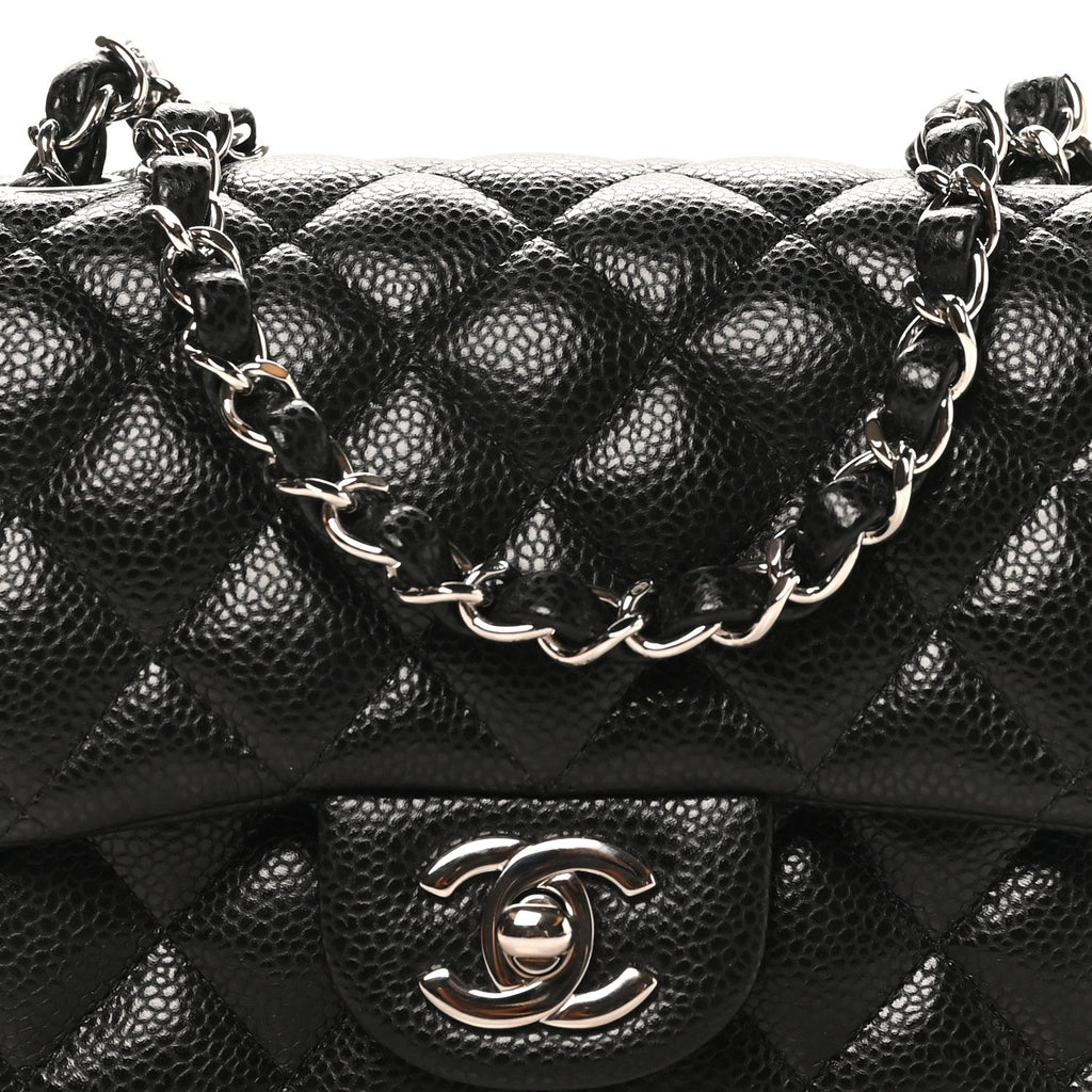Caviar Quilted Mini Square Flap Black