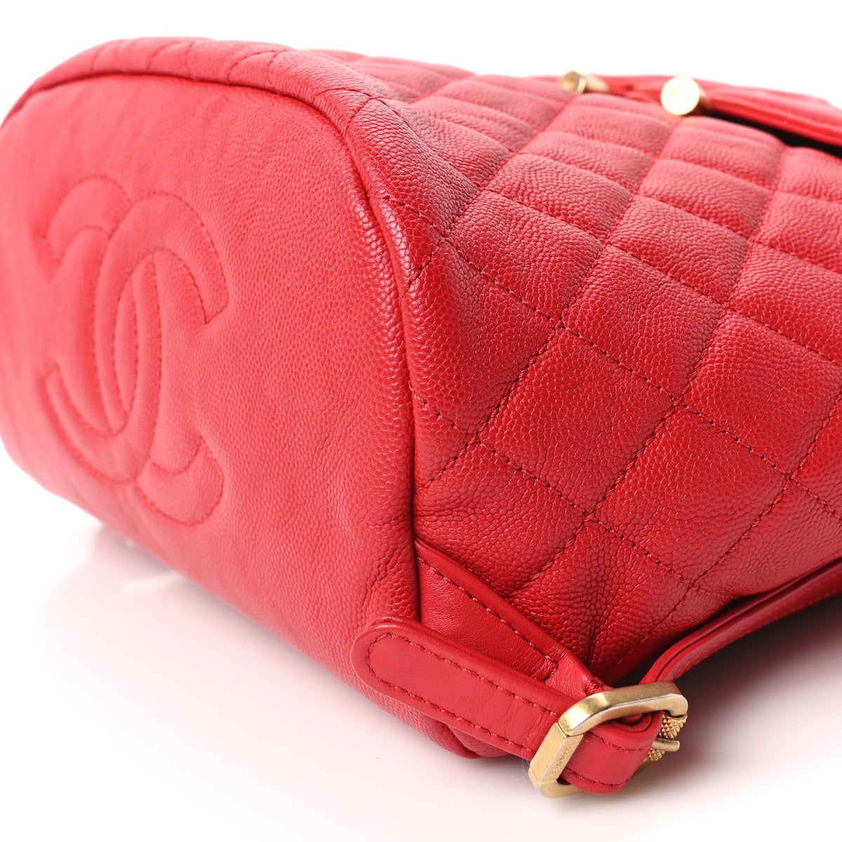 Caviar Quilted Filigree Backpack Red