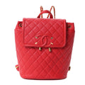 Caviar Quilted Filigree Backpack Red