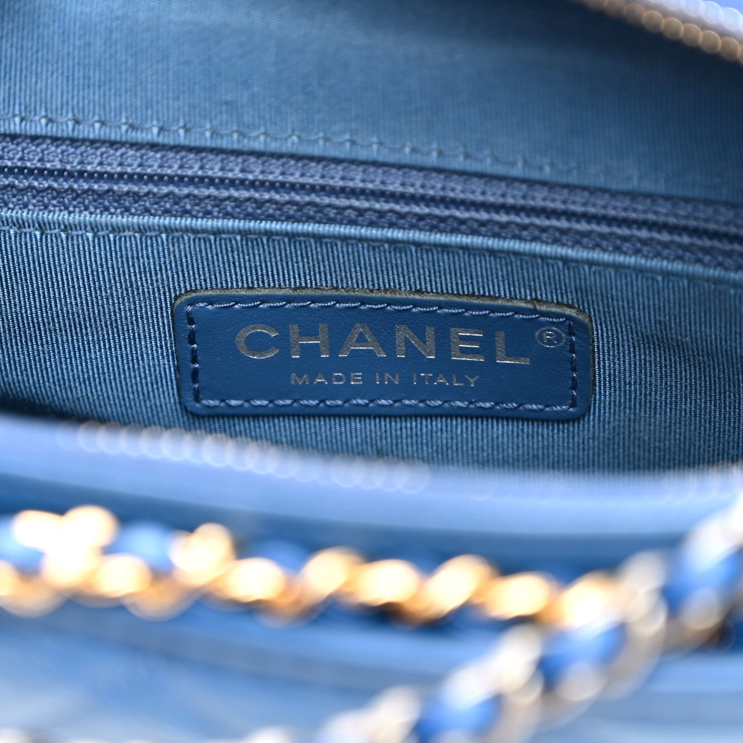 Aged Calfskin Quilted Small Gabrielle Hobo Blue