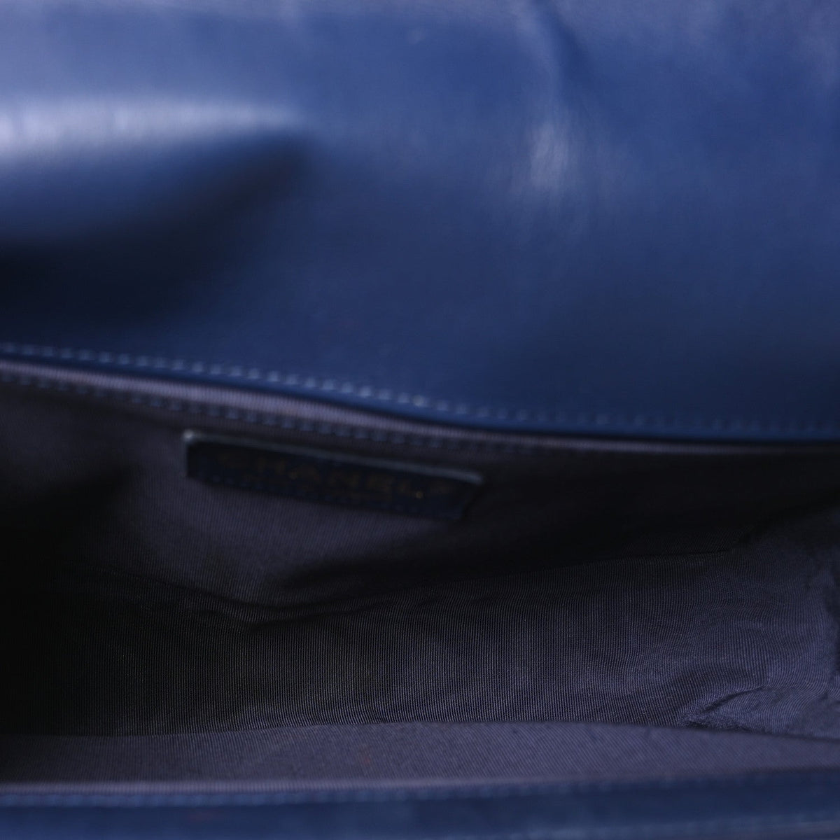 Lambskin Quilted Medium Boy Flap Dark Navy