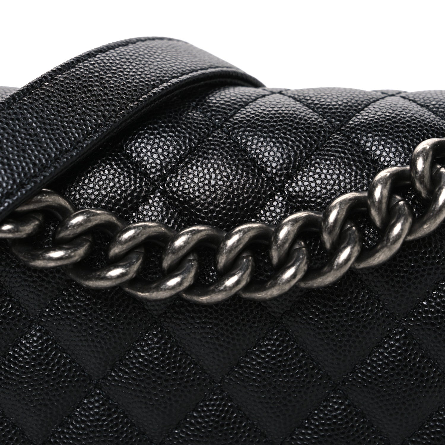 Caviar Quilted Small Boy Flap Black