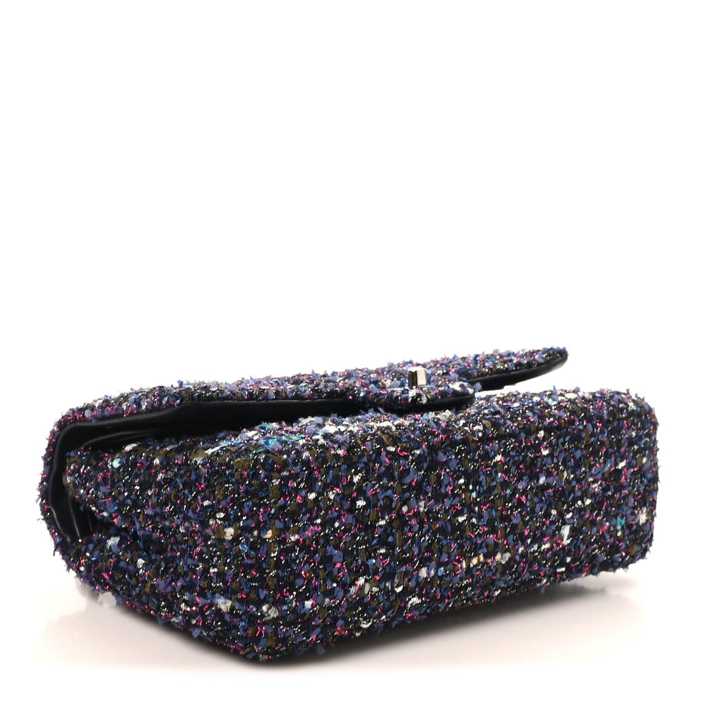 Tweed Quilted Medium Double Flap Blue Purple Khaki Pink