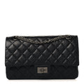 Aged Calfskin Quilted 2.55 Reissue 225 Flap Black