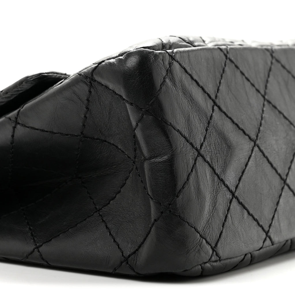 Aged Calfskin Quilted 2.55 Reissue 226 Flap Black