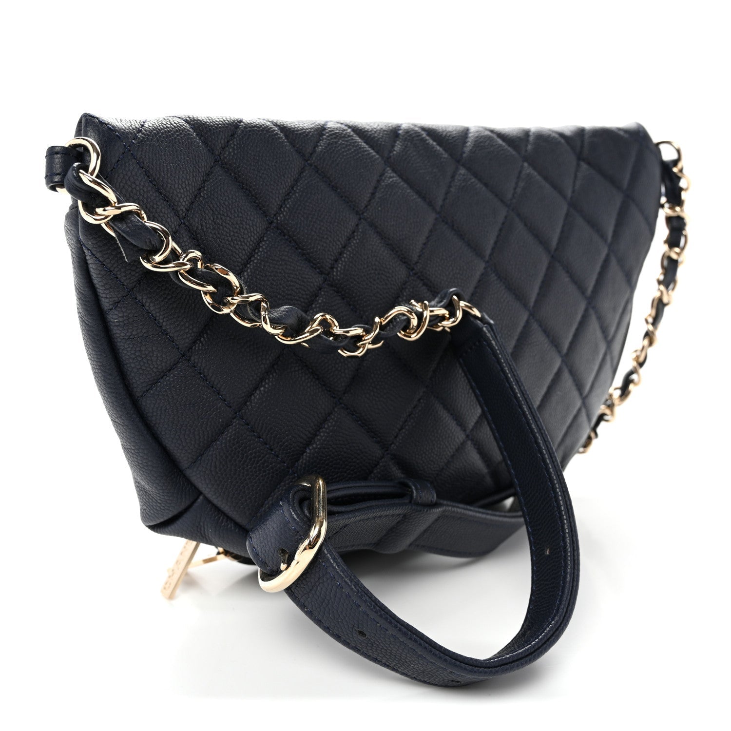 Caviar Quilted Business Affinity Waist Belt Bag Navy