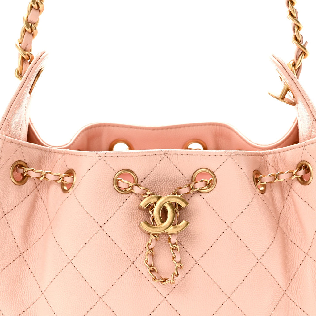 Caviar Quilted Mini Chanel 25 Handbag Light Pink