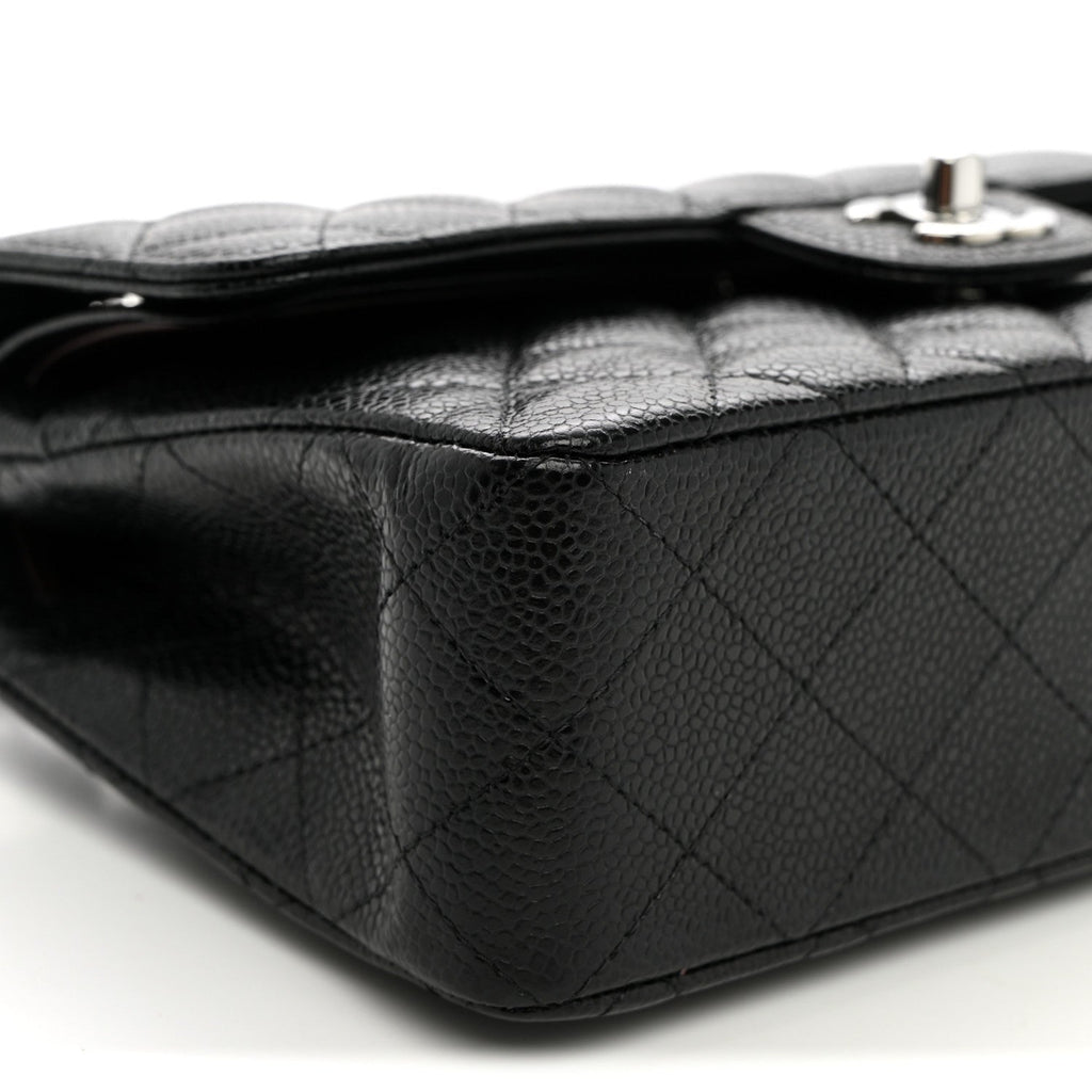 Caviar Quilted Small Double Flap Black