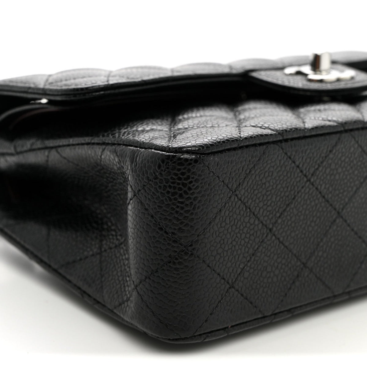 Caviar Quilted Small Double Flap Black