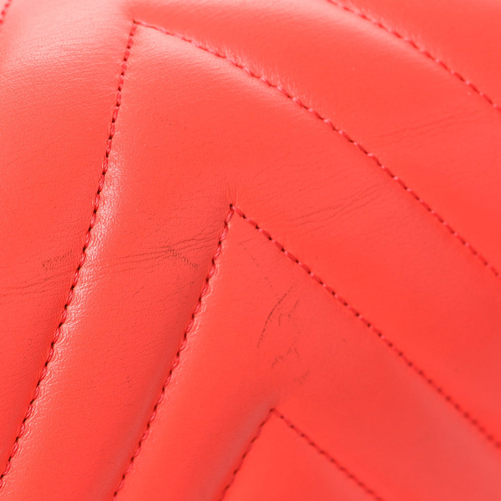Lambskin Chevron Quilted Medium Boy Flap Orange