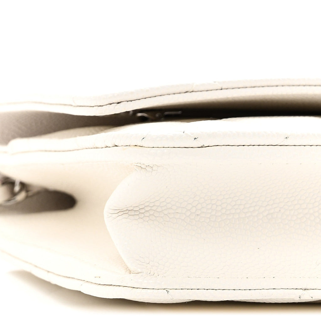 Caviar Quilted Chanel 19 Wallet on Chain WOC White Pink