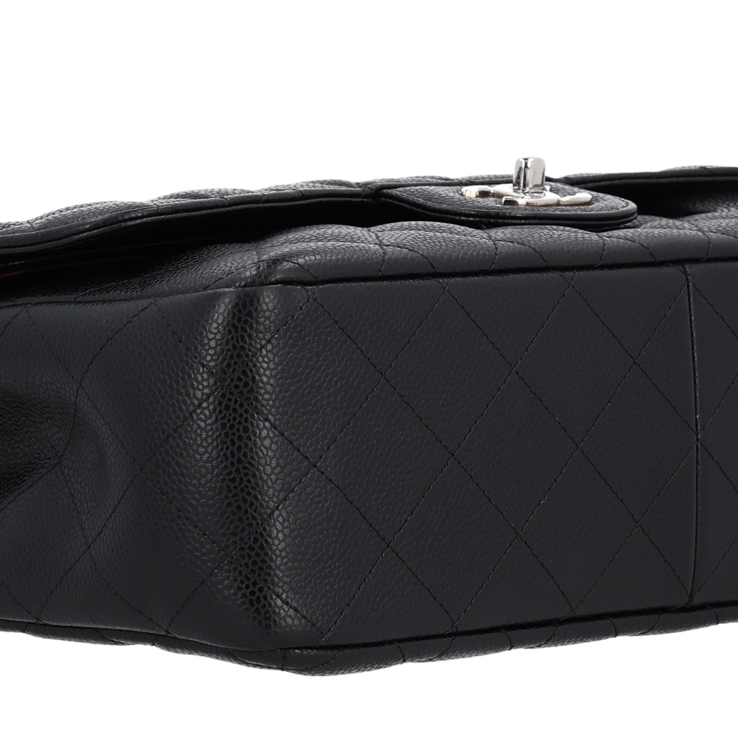 Caviar Quilted Jumbo Double Flap Black
