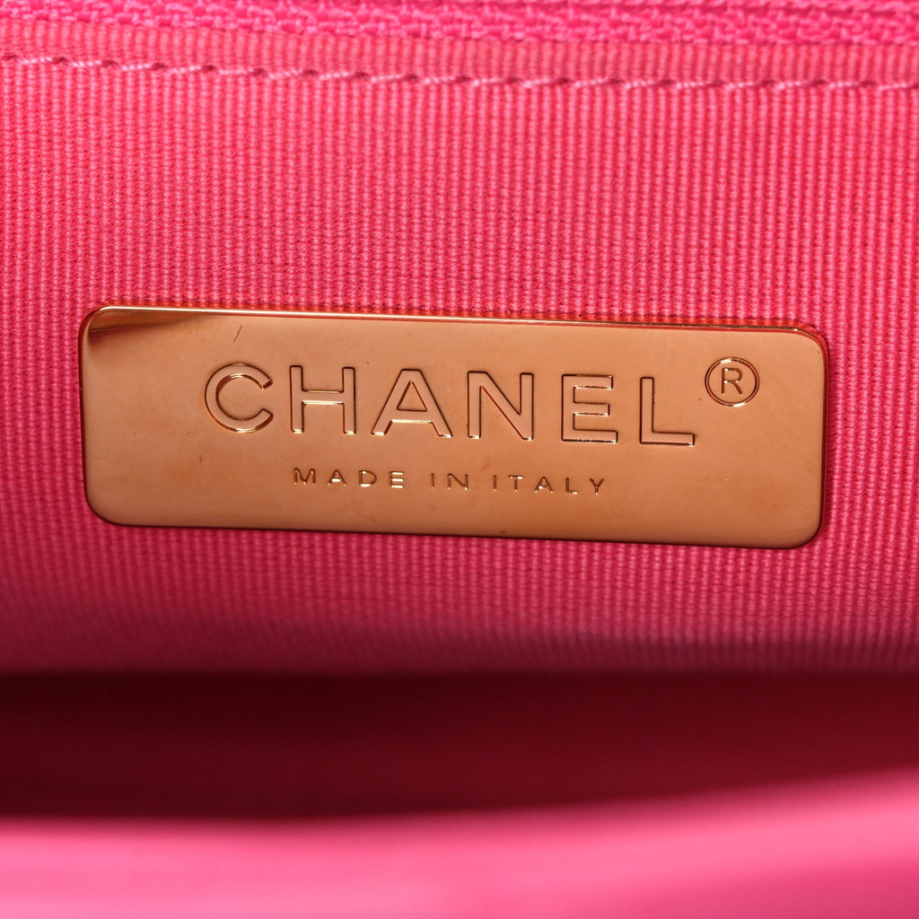 Lambskin Quilted Medium Chanel 19 Flap Dark Pink