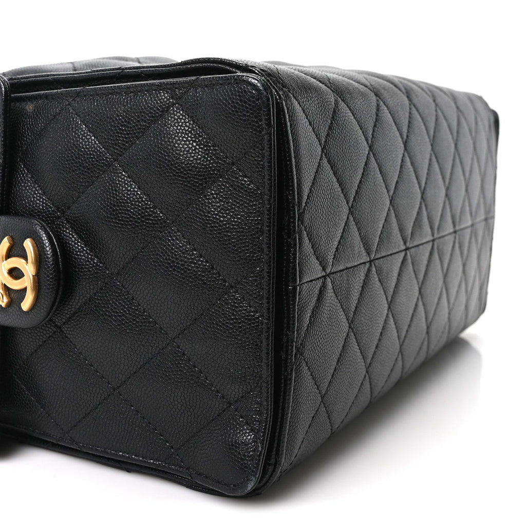 Caviar Quilted Medium Chanel 25 Handbag Black